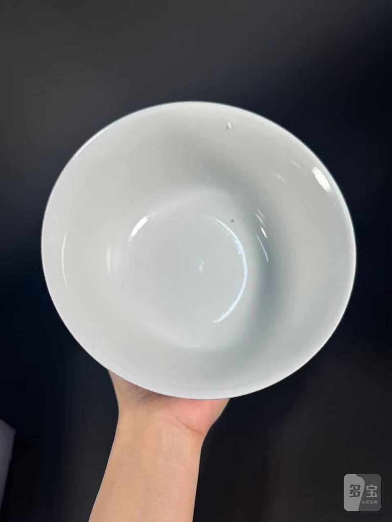 清光绪 珊瑚红地留白竹节纹碗 - 图7